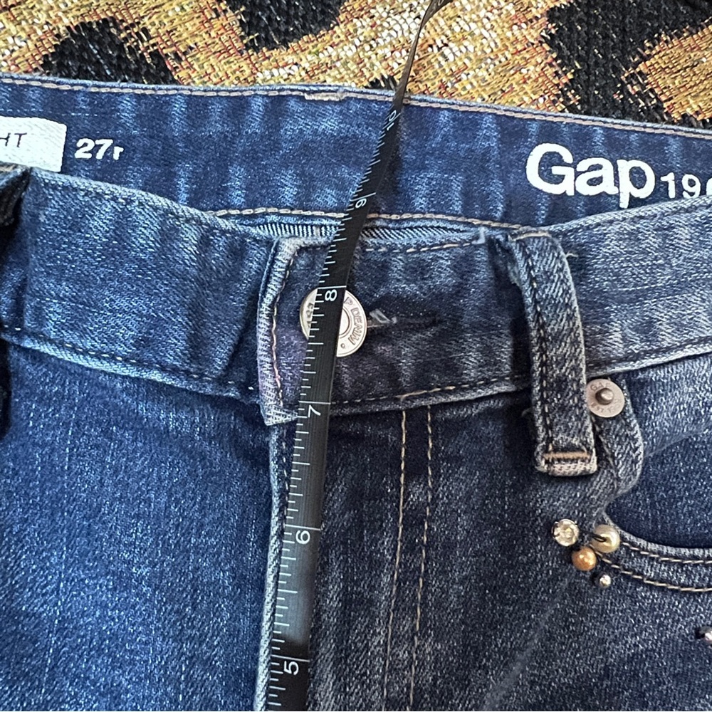 GAP real straight embellished jeans with raw hem - Picture 11 of 13